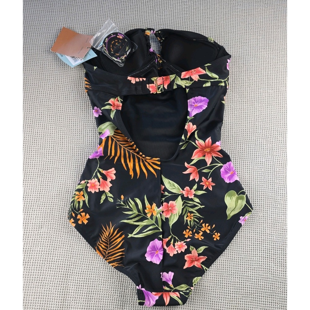 Shade & Shore Women's One Piece Floral Swimsuit XL Tropical Tummy Control (501) - Picture 2 of 6